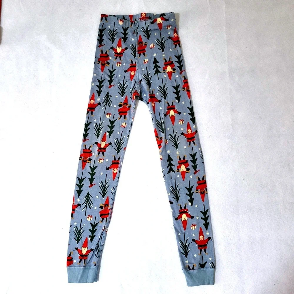 Hanna Andersson Pajama Bottoms Holiday Harvest Gnomes 130 cm Boys 8 Blue